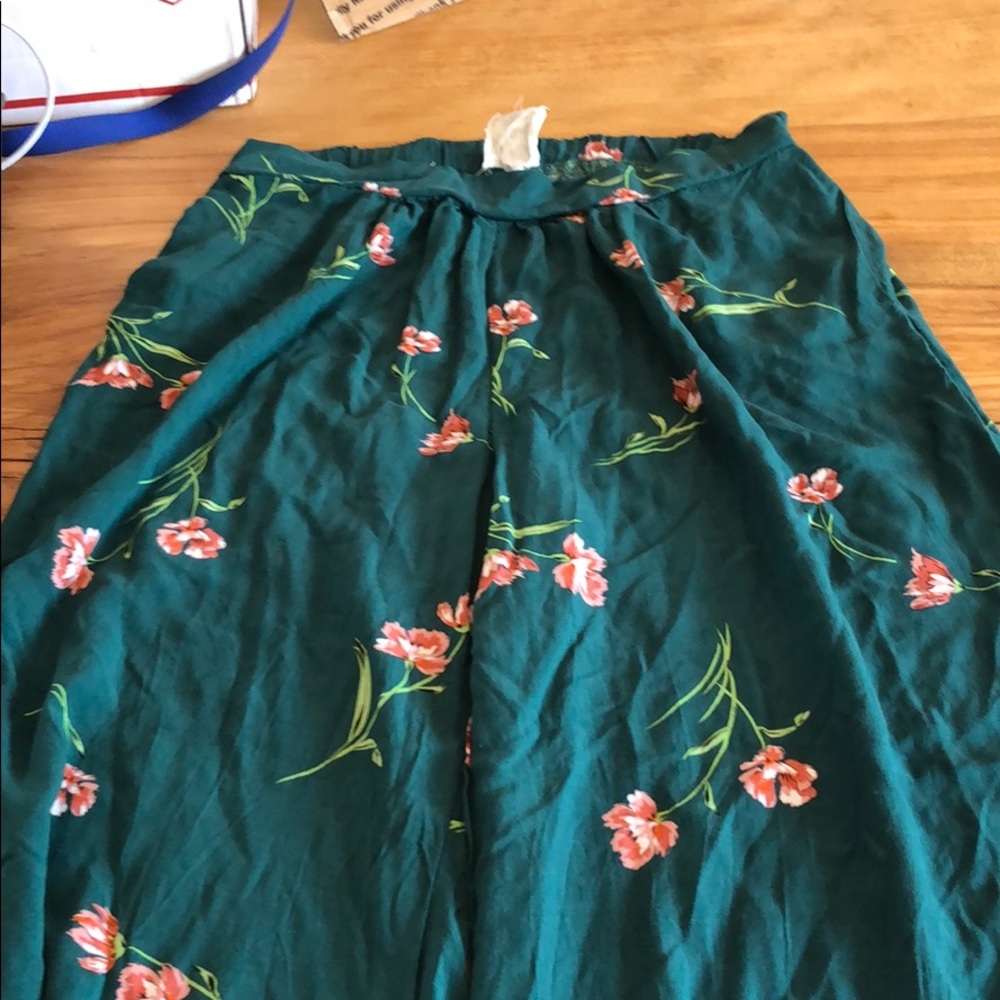 Green flowy pants